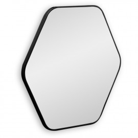 Шестиугольное зеркало в чёрной тонкой раме Hexagon M Black (Хексаген) Smal 80*74 см 