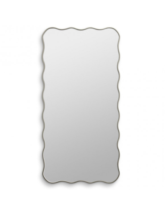 Зеркало в серебряной волнистой раме Fancy L Silver (Фэнси) Smal 60*120 см в интернет-магазине зеркальной мастерской ЗЕРКАЛА-М фото