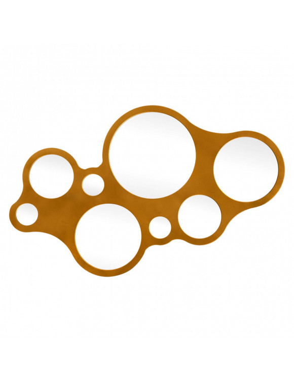 Зеркало декоративное в золотой раме Round Eyes Gold в интернет-магазине зеркальной мастерской ЗЕРКАЛА-М фото