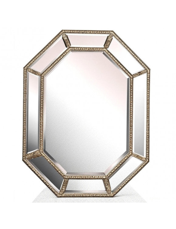 Зеркало в зеркальной раме Diamond Silver (Даймонд), Поталь античное серебро, 90*120 см в интернет-магазине зеркальной мастерской ЗЕРКАЛА-М фото